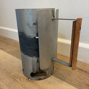 Vintage Charcoal Chimney Starter Wood Handle Heavy Duty Made in USA